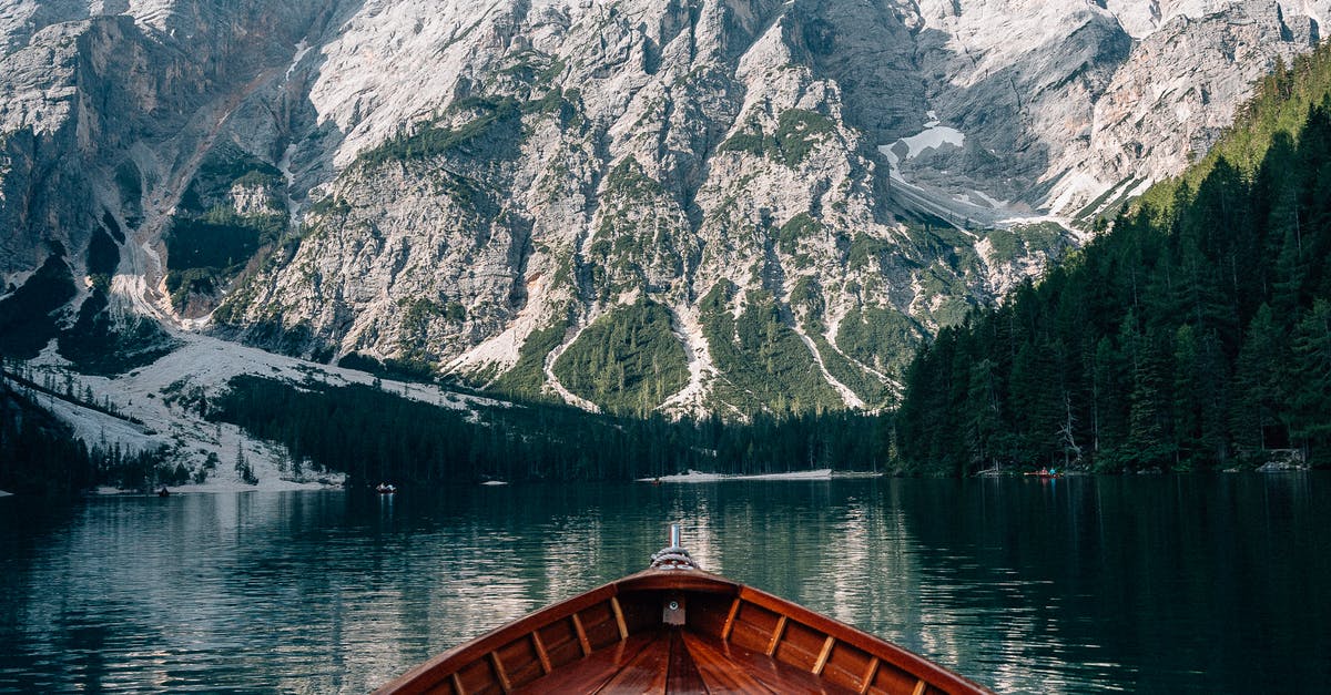 A boat sitting on top of a mountain