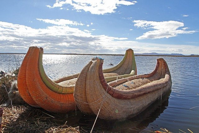 A wooden boat in a body of water