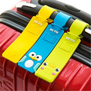 A row of colorful luggage